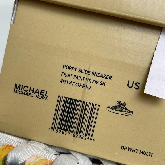 Michael Kors POPPY SLIDE SNEAKERS 
FRUIT PAINT MK SIG SM
49T4POFP1Q Platforms - Picture 16 of 16